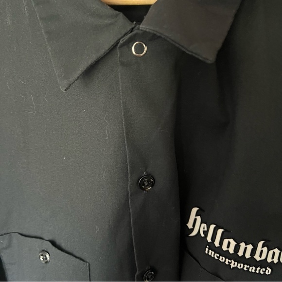 Dickies Men’s button up shirt Hellanback Incorporated size 3xl Black skull print - Picture 6 of 16